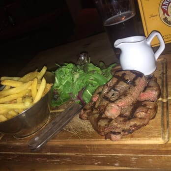 Lots Road Pub & Dining Room - Sirloin medium with fries and salad. The sirloin was like butter and seasoned to perfection. - Gastropubs Near Me - London, XGL