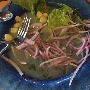 Oh Ceviche - I was too hungry & forgot the before pictured but it was mixed seafood ceviche with sweet potato and corn. - Peruvian Near Me - Davie, Florida