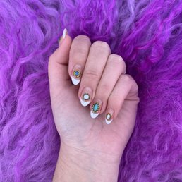 Standard manicure with nail art. Standard manicure with nail art.