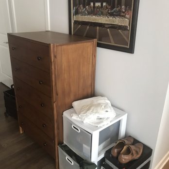 Aperture - Just a few of the clothing items, drawers, and shoes that are now in our living room because of the same unresolved issue - Apartments Near Me - Reston, Virginia