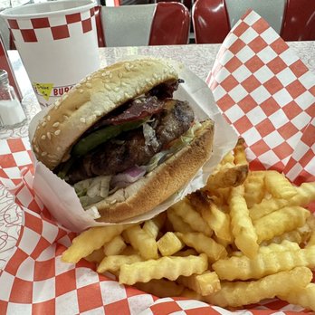 Triangle Drive In Burgers - Abc Burger without the C. Candied bacon and a juicy patty. Mmm mm. - Burgers Near Me - Clovis, California