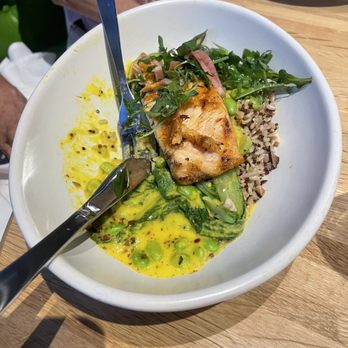 True Food Kitchen - Salmon with delicious curry and rice - New American Near Me - Edison, New Jersey True Food Kitchen - Salmon with delicious curry and rice - New American Near Me - Edison, New Jersey