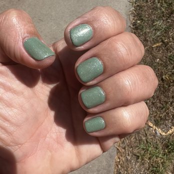Honey Nails - Olive green gold glitter short square by karen - Nail Salons Near Me - Los Angeles, California Honey Nails - Olive green gold glitter short square by karen - Nail Salons Near Me - Los Angeles, California
