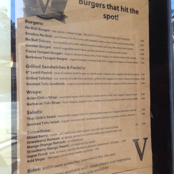 Tera V Burger - Menu - Vegetarian Near Me - Vancouver, British Columbia Tera V Burger - Menu - Vegetarian Near Me - Vancouver, British Columbia