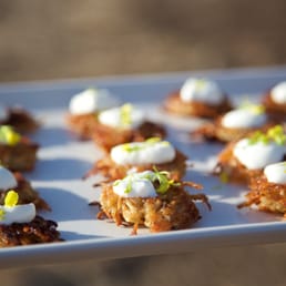 passed appetizers - mini latkas! passed appetizers - mini latkas!