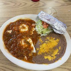 Granny's Kitchen - Huevos rancheros with beans and a huge tortilla 10/10