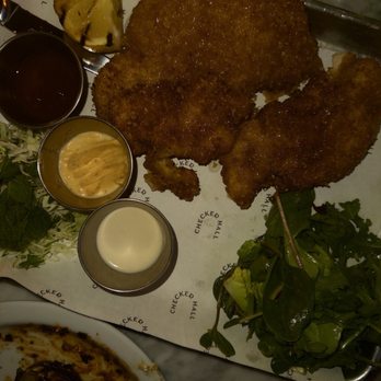 Checker Hall - Chicken schnitzel - Mediterranean Near Me - Los Angeles, California