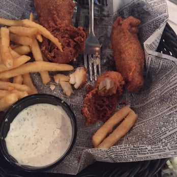 Surf Shack - U can see the batter... But hey! The fries with that dip tasted good :) - New American Near Me - Tampa, Florida Surf Shack - U can see the batter... But hey! The fries with that dip tasted good :) - New American Near Me - Tampa, Florida
