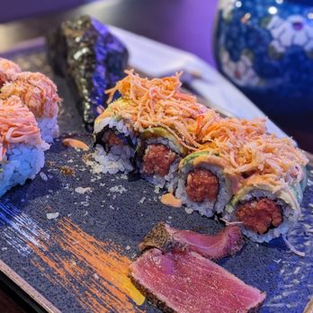 Ajisai - a plate of sushi with meat and vegetables - Japanese Near Me - Tampa, Florida Ajisai - a plate of sushi with meat and vegetables - Japanese Near Me - Tampa, Florida
