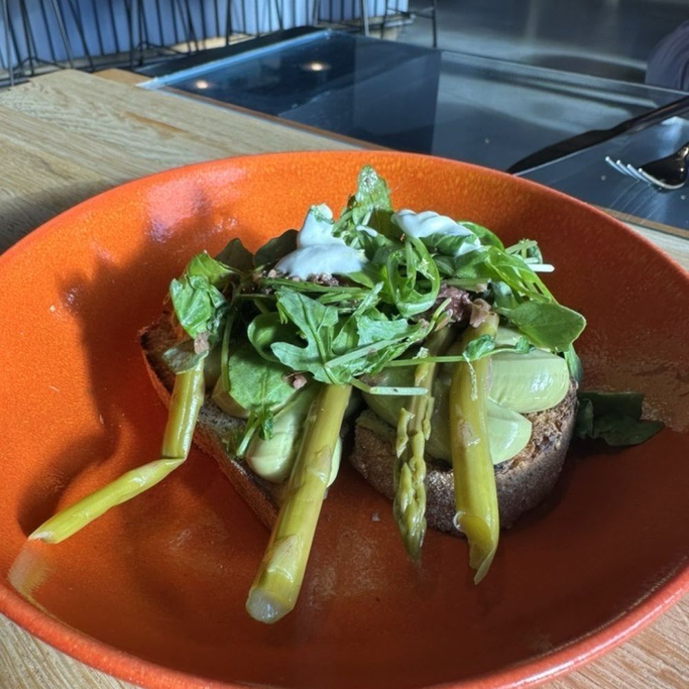 Salt Yard Cafe & Bar - Avocado Toast with Pickled Asparagus - New American Near Me - Portland, Maine Salt Yard Cafe & Bar - Avocado Toast with Pickled Asparagus - New American Near Me - Portland, Maine