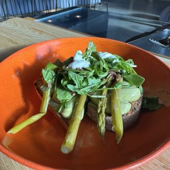 Salt Yard Cafe & Bar - Avocado Toast with Pickled Asparagus - New American Near Me - Portland, Maine