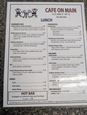 Menu photo 1 Cafe on Main Opp, AL