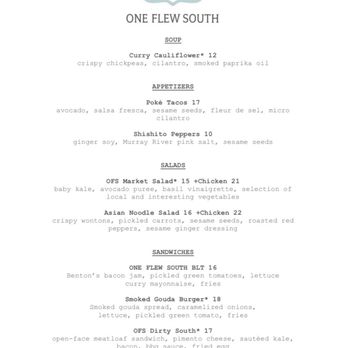 One Flew South - Dinner menu - New American Near Me - Atlanta, Georgia One Flew South - Dinner menu - New American Near Me - Atlanta, Georgia