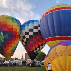 Balloons In Flight Over - Taking off!