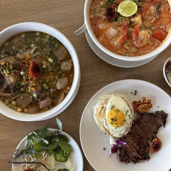 Nightingale - Tom Kha (Coconut Soup), oxtail soup, Crying Tiger - Breakfast & Brunch Near Me - Huntington Beach, California