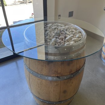 Stama Winery - Wine table with rocks - Wineries Near Me - Lodi, California