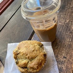 Cranberry Walnut Muffin with a yummy latte Cranberry Walnut Muffin with a yummy latte
