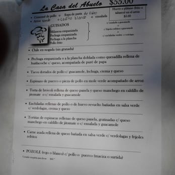 La Casa del Abuelo - Menú - Diners Near Me - México, D.F., DIF La Casa del Abuelo - Menú - Diners Near Me - México, D.F., DIF