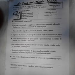 La Casa del Abuelo - Menú