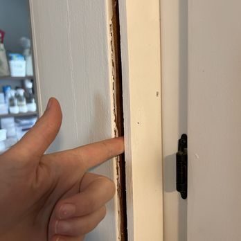 Tim Abell Construction - I don't think my finger should fit in between the trim that was supposed to be nailed here - General Contractors Near Me - Alexandria, Minnesota Tim Abell Construction - I don't think my finger should fit in between the trim that was supposed to be nailed here - General Contractors Near Me - Alexandria, Minnesota