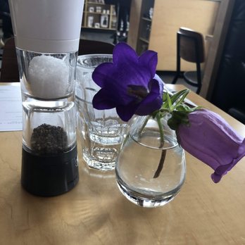 Camber Coffee - Table with fresh flower - Coffee & Tea Near Me - Bellingham, Washington