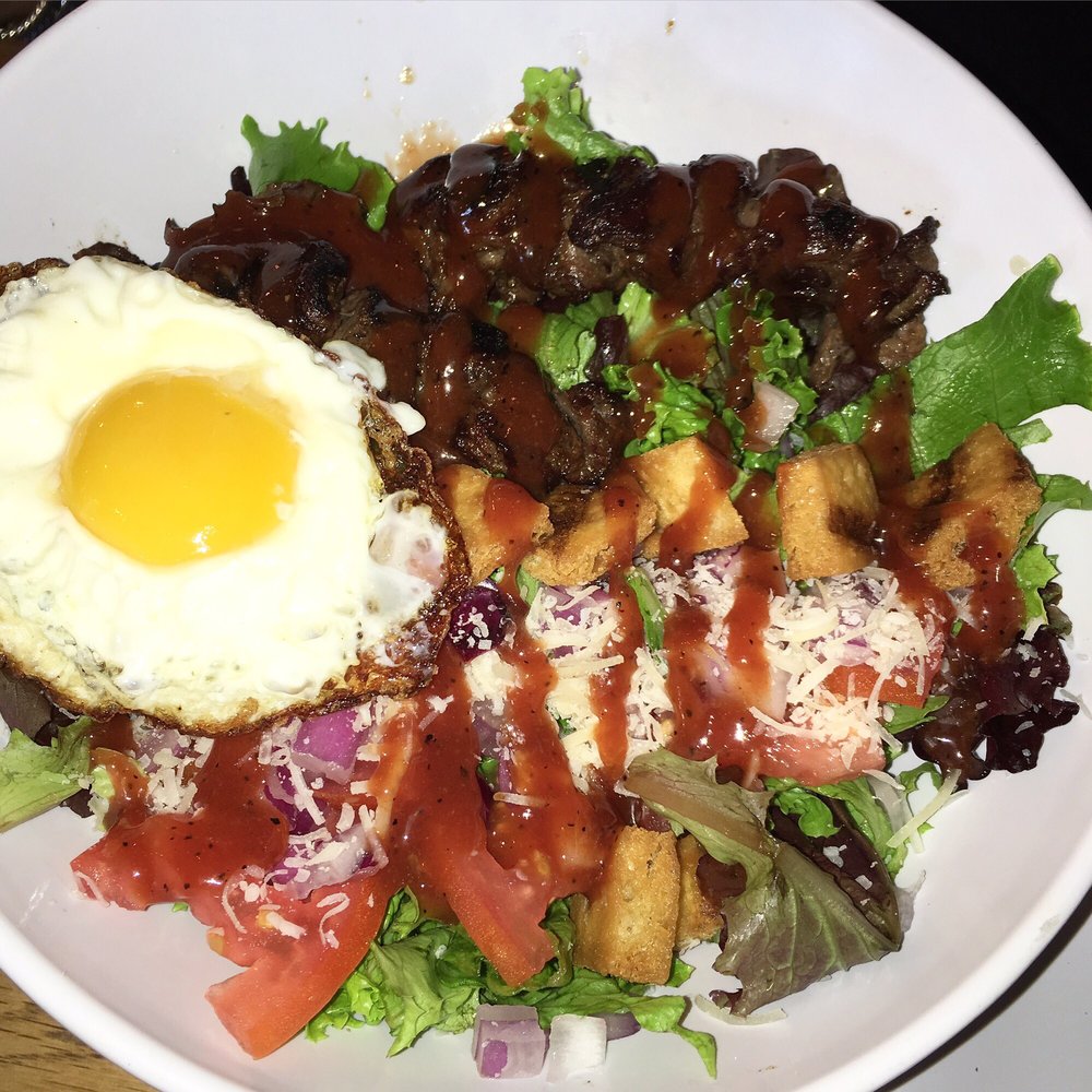 PINCHO - Tropical steak salad with a fried egg ($1 extra) - Burgers Near Me - Miami, Florida PINCHO - Tropical steak salad with a fried egg ($1 extra) - Burgers Near Me - Miami, Florida