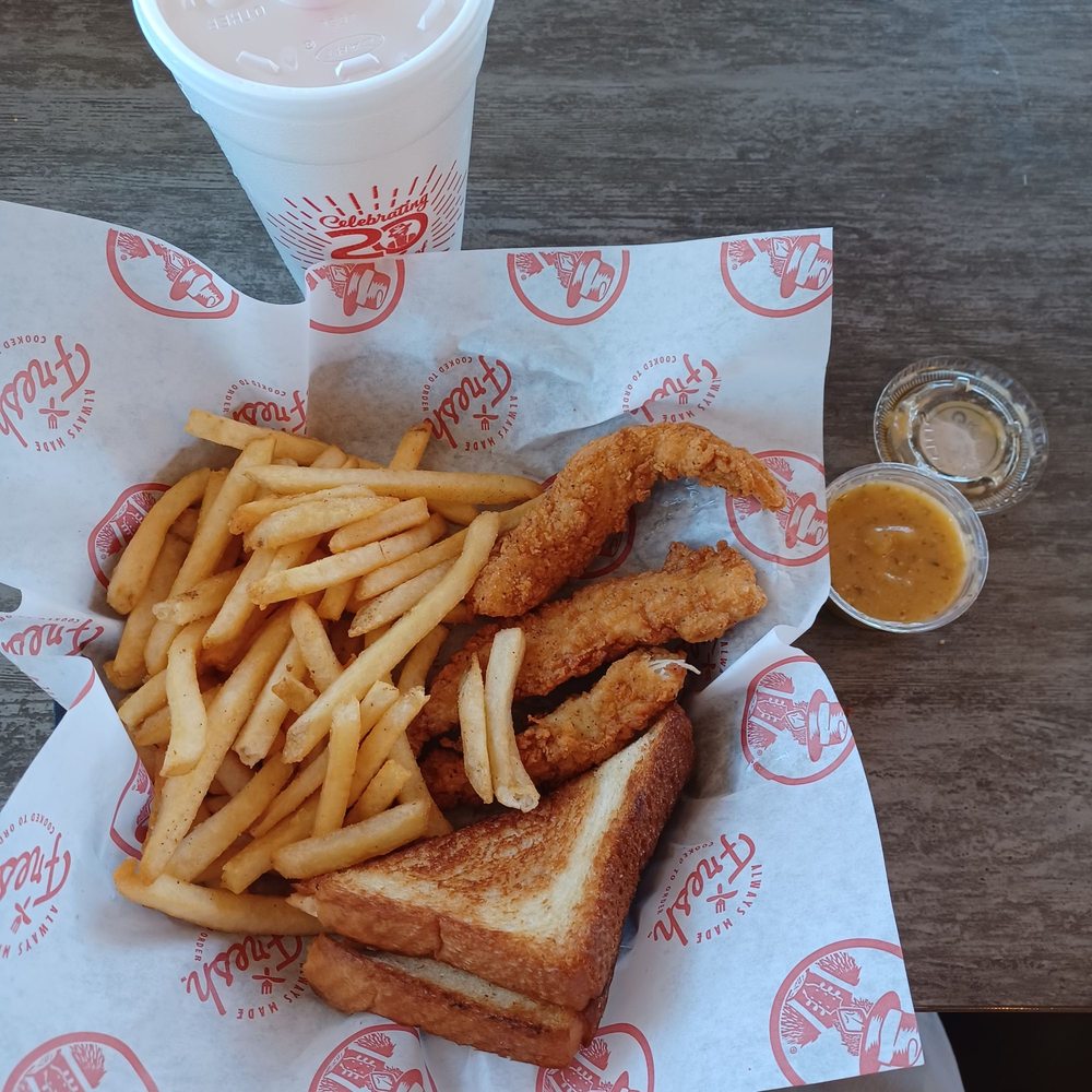 3 piece chicken strips with fries and texas toast 3 piece chicken strips with fries and texas toast