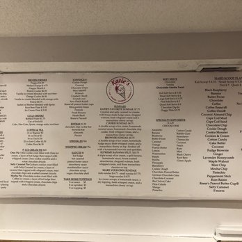 Katie's Ice Cream - Helllo menu board!! - Ice Cream & Frozen Yogurt Near Me - Hyannis, Massachusetts