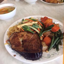 Quán Chay Huong Sen - The 'buffet' plate.