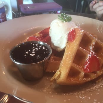 Longfellow Grill - Strawberry waffles hit the spot for our strawberry breakfast craving. - American Near Me - Minneapolis, Minnesota