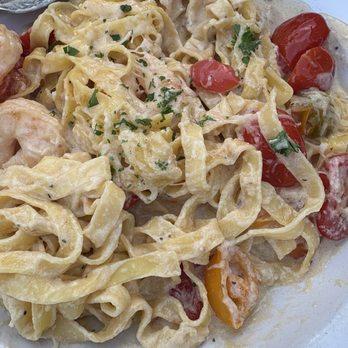 Limoncello - Shrimp pasta (we substituted the angel hair for fettuccine pasta) - Italian Near Me - Greenville, South Carolina