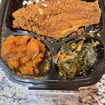 Soul Vibez - CATFISH FILLET, COLLARD GREENS, CANNED SWEET POTATOES - Soul Food Near Me - Orland Park, Illinois