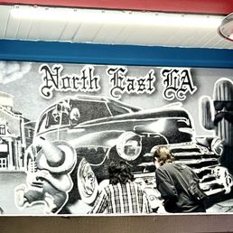 Mural near seating area