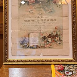 Wall To Wall Framing - Grandparent's wedding certificate. 1916.