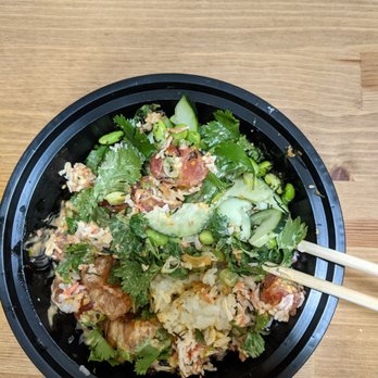 Pokestop - Poke bowl with spicy tuna, spicy salmon, and kani. - Poke Near Me - College Station, Texas Pokestop - Poke bowl with spicy tuna, spicy salmon, and kani. - Poke Near Me - College Station, Texas