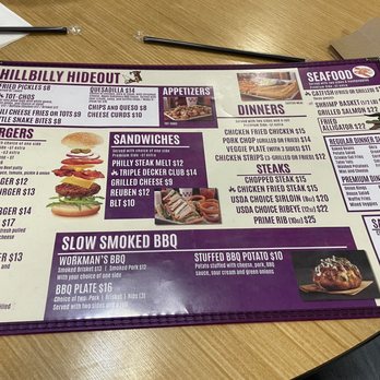 Hillbilly Hideout - Lunch menu - Diners Near Me - Ozark, Arkansas
