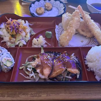 Tsunami Sushi - Salmon Bento Box - Sushi Bars Near Me - Fairfax, Virginia