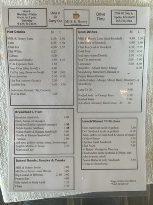 Menu photo 1 Milk and Honey Topeka, KS Menu photo 1 Milk and Honey Topeka, KS