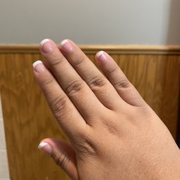 French gel manicure by Danny on super short natural nails French gel manicure by Danny on super short natural nails