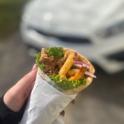 Greek Gyro - Chicken Gyro Pita Wrap  with Greek Yellow Sauces