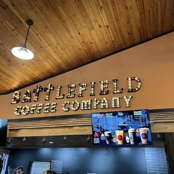 Battlefield Coffee Company - the sign above the counter - Coffee & Tea Near Me - Fredericksburg, Virginia Battlefield Coffee Company - the sign above the counter - Coffee & Tea Near Me - Fredericksburg, Virginia