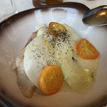 L'Orange - Hamachi - yellowtail crudo, kumquat vinaigrette, apple, kohlrabi. - Salad Near Me - Portland, Oregon