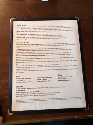 Menu photo 7 Firehouse Grill Evanston, IL