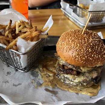Brgr Stop - Copperstone Burger with Beer Cheese Coating and Bacon. - Burgers Near Me - Coconut Creek, Florida