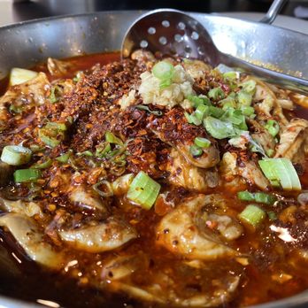 Chengdu Taste - Boiled Pig's Intestines in Hot Sauce ($17.99) - delicious!!! - Szechuan Near Me - Honolulu, Hawaii