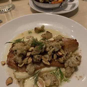 Eunice - Gulf fish with cauliflower and almonds and a toasted Brussels sprouts medley - Cajun/Creole Near Me - Houston, Texas