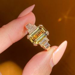 No 3 Fine Jewelry - Custom Yellow Diamond  Engagement Ring