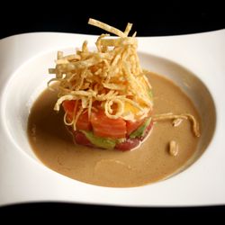 Sushi Republic - Tokyo Towel Appetizer
tuna, salmon, avocado & mango topped with crispy wontons & sweet ponzu