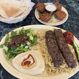 Beef Kabob, falafel Beef Kabob, falafel