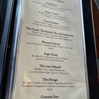 Different Pointe of View - Cocktail menu - New American Near Me - Phoenix, Arizona Different Pointe of View - Cocktail menu - New American Near Me - Phoenix, Arizona